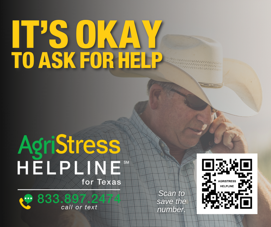 AgriStress Helpline Call or Text 833-877-2474